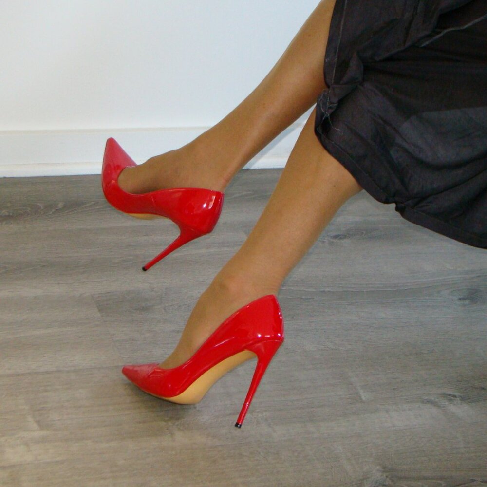 Red Patent High Heel Pumps